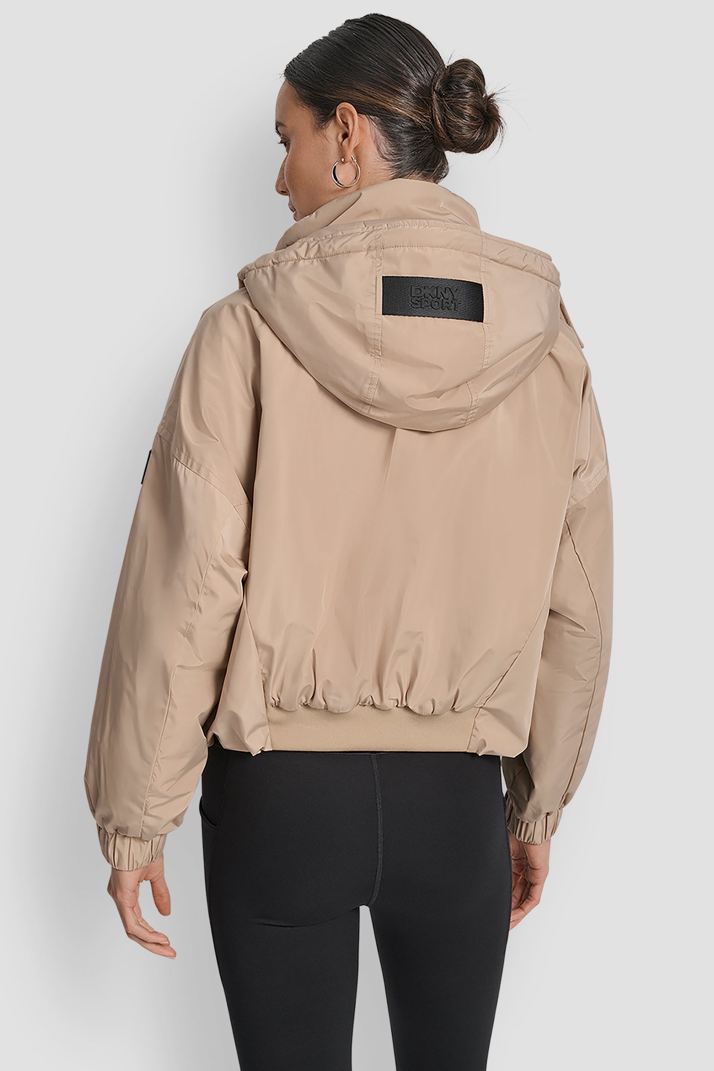 DKNY SHORT LOGO EMBELLISHED HOODED JACKET - Amariah