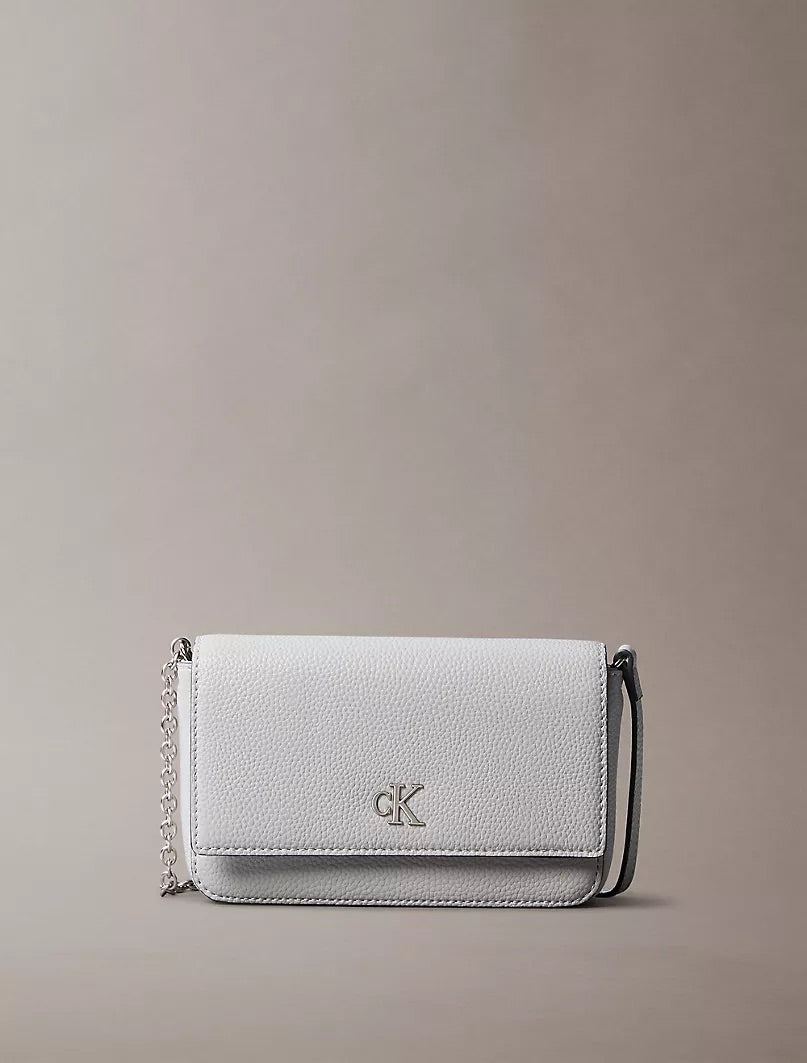 CK Archive Hardware Flap Crossbody Bag Grey - Amariah