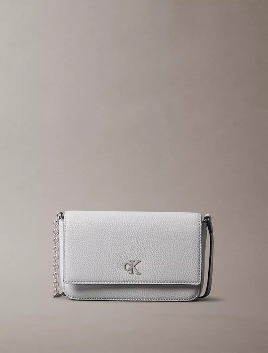 CK Archive Hardware Flap Crossbody Bag Grey - Amariah