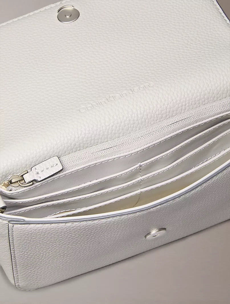 CK Archive Hardware Flap Crossbody Bag Grey - Amariah