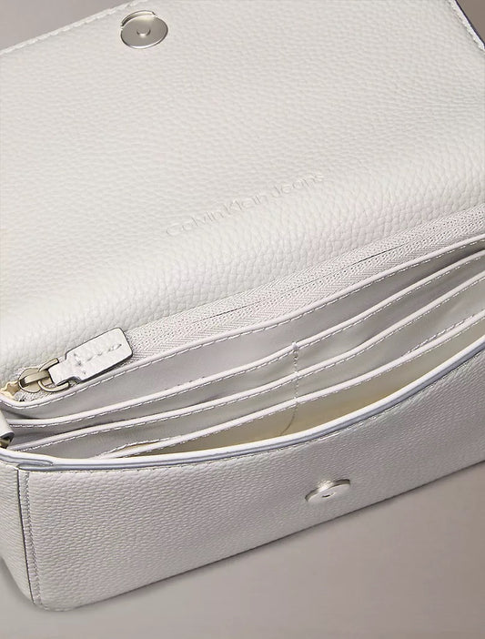 CK Archive Hardware Flap Crossbody Bag Grey - Amariah