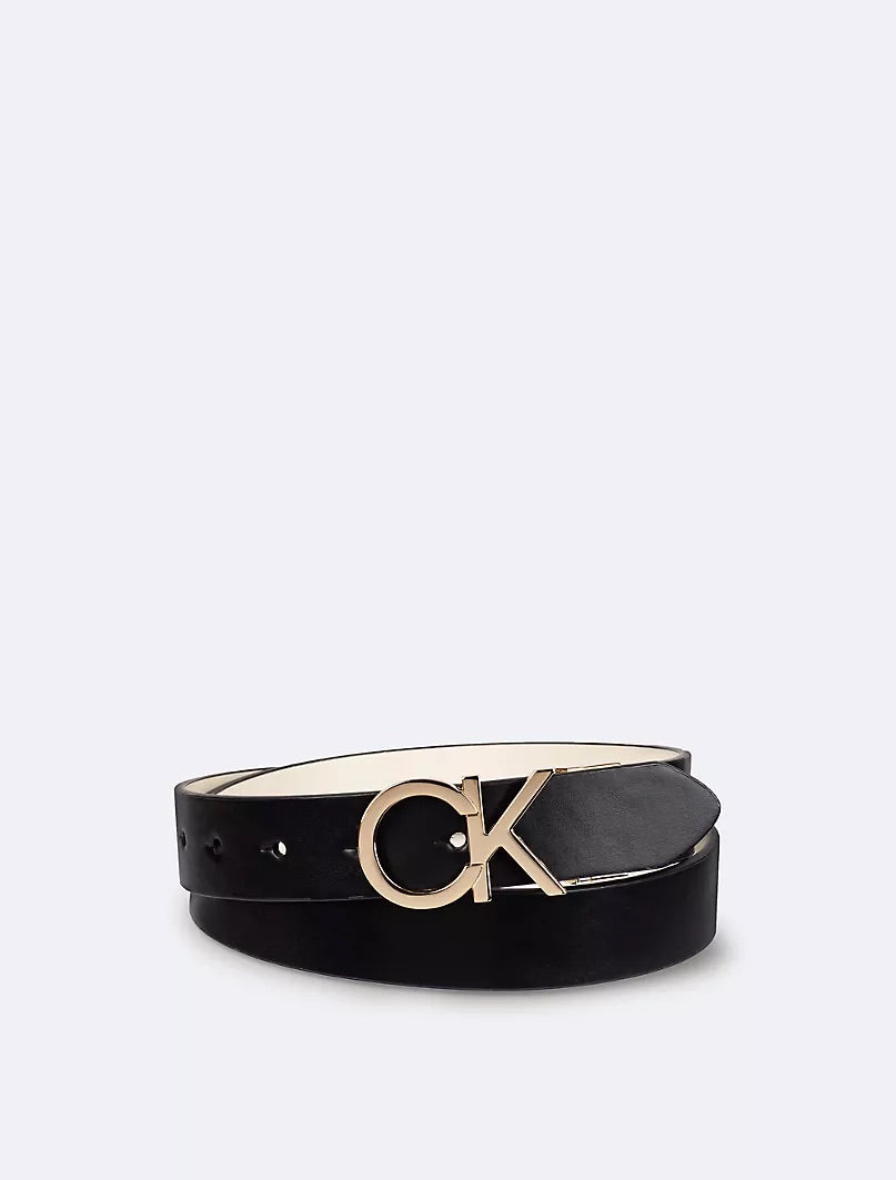CK Monogram Logo Plaque Reversible Belt - Amariah