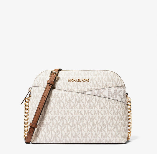Michael Kors Jet Set Travel Medium Logo Dome Crossbody Bag