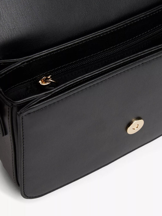 Tommy Polished Monogram Flap Crossbody Bag