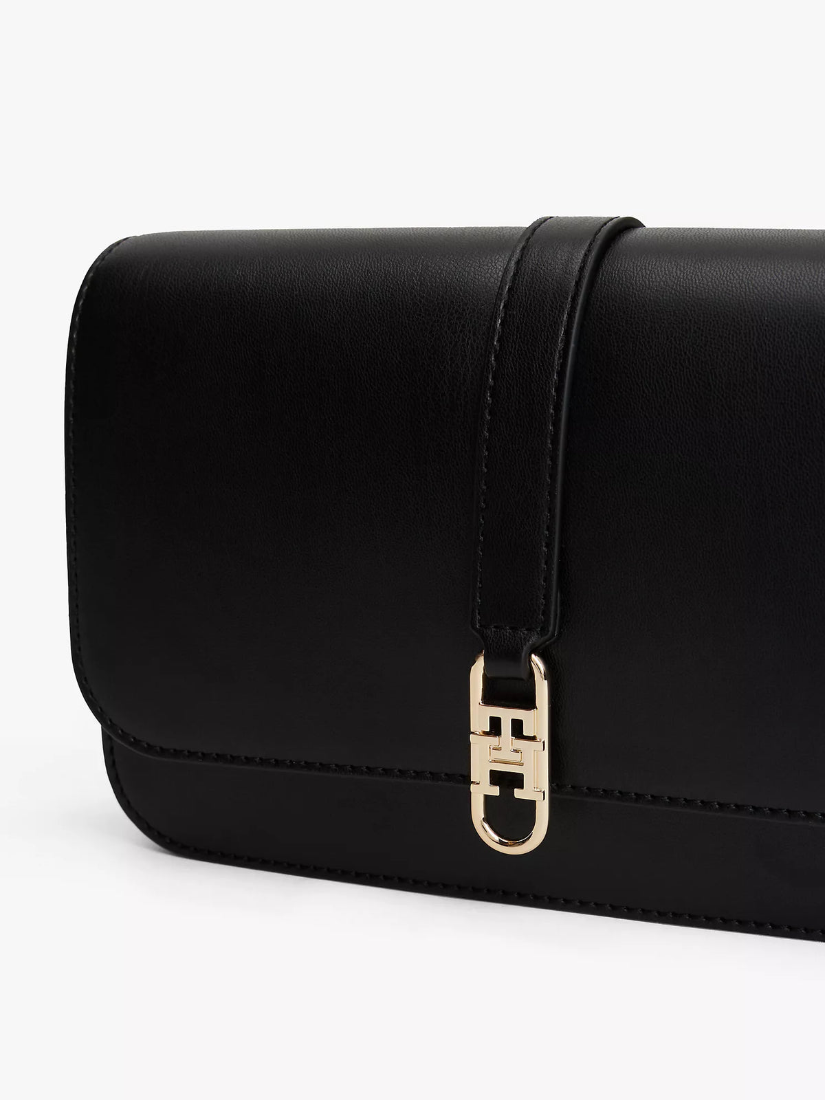 Tommy Polished Monogram Flap Crossbody Bag