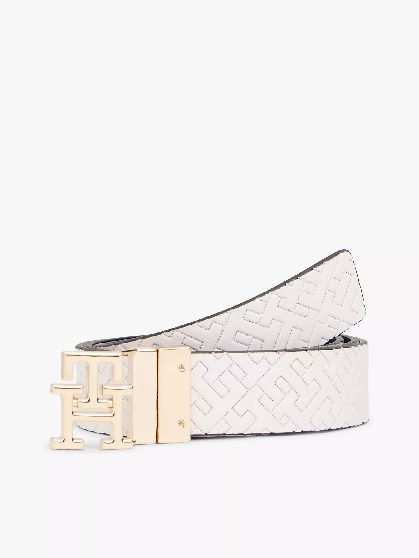 Tommy Hilfiger Monogram Buckle Reversible Leather Belt