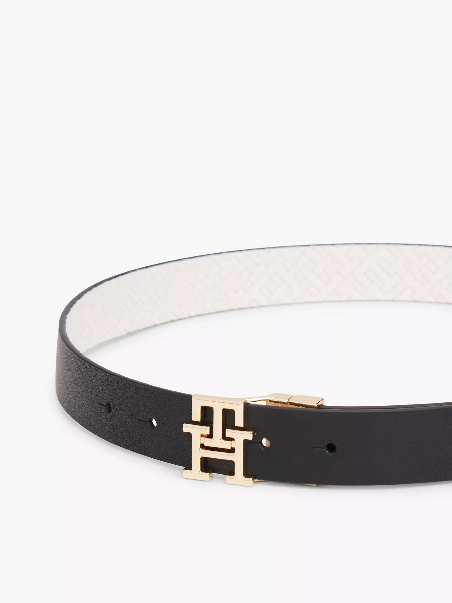 Tommy Hilfiger Monogram Buckle Reversible Leather Belt