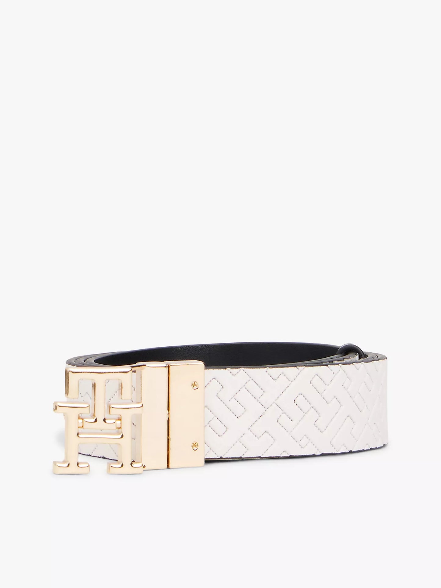 Tommy Hilfiger Monogram Buckle Reversible Leather Belt