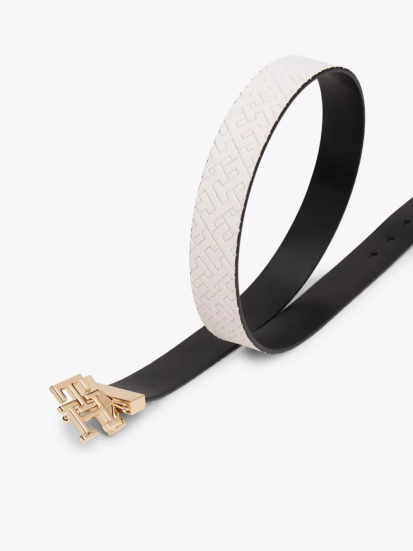 Tommy Hilfiger Monogram Buckle Reversible Leather Belt
