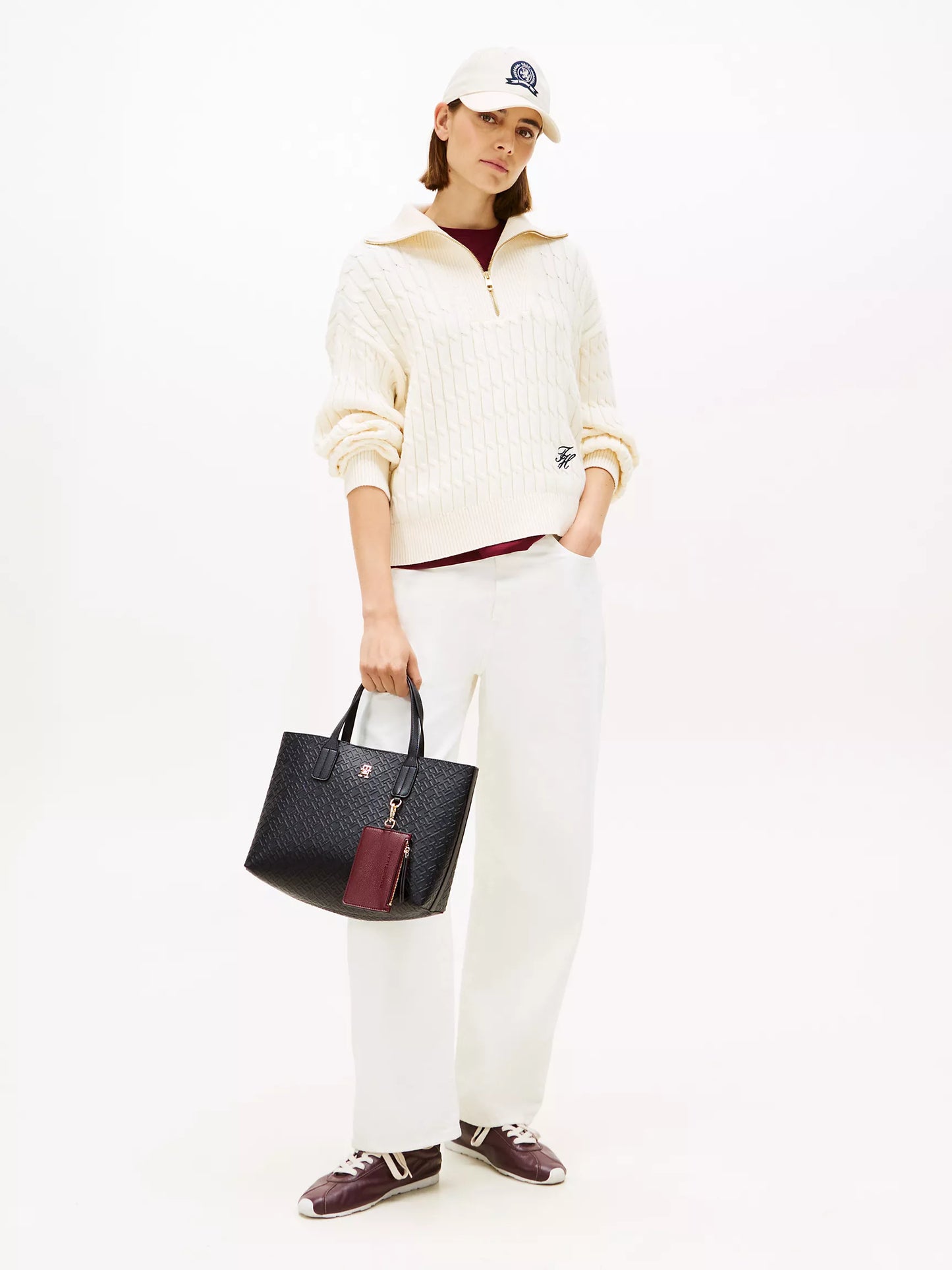 Tommy Embossed Allover Monogram Mini Tote Bag Lebanon