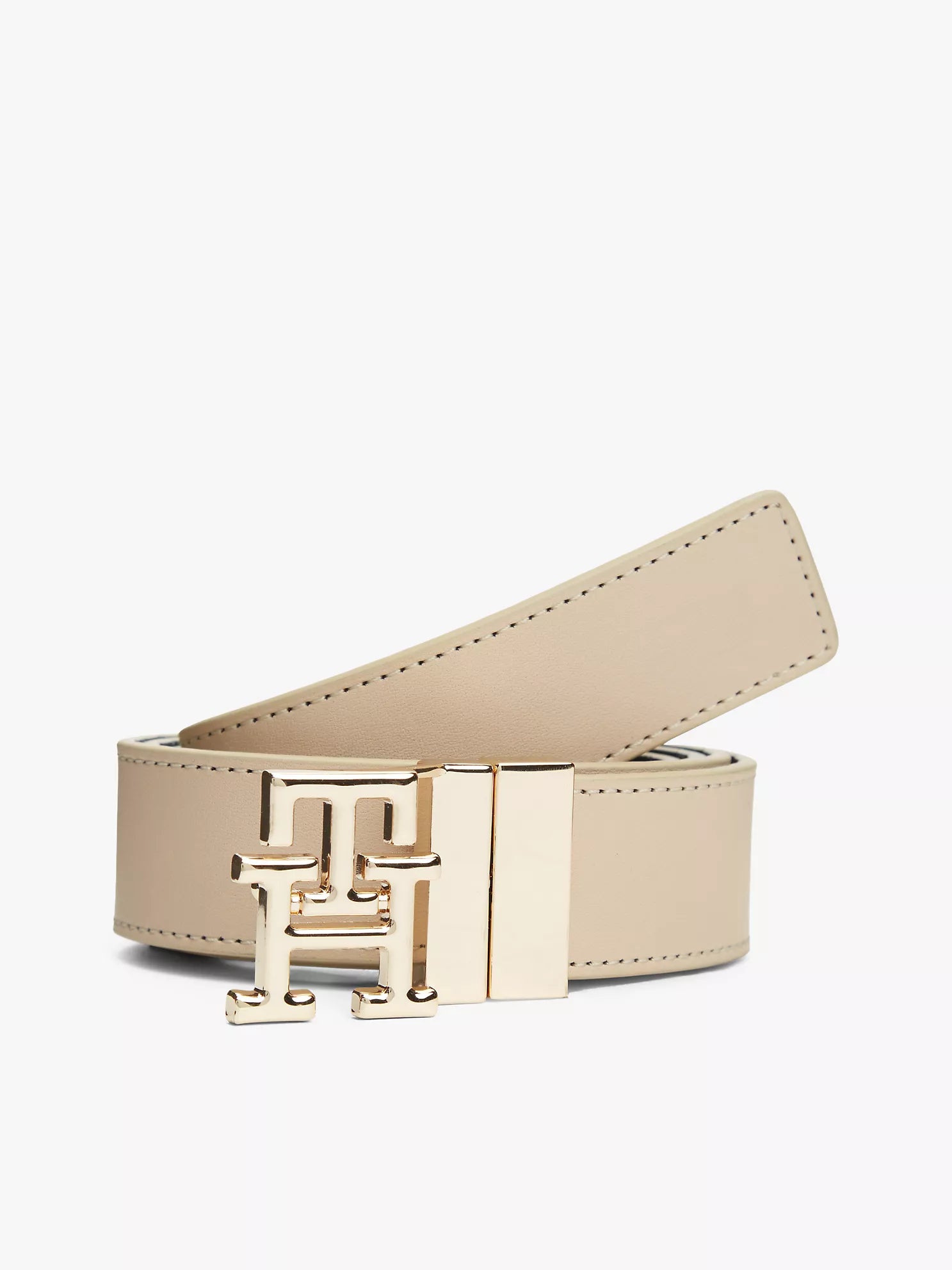 Tommy Monogram Buckle Reversible Leather Belt Lebanon