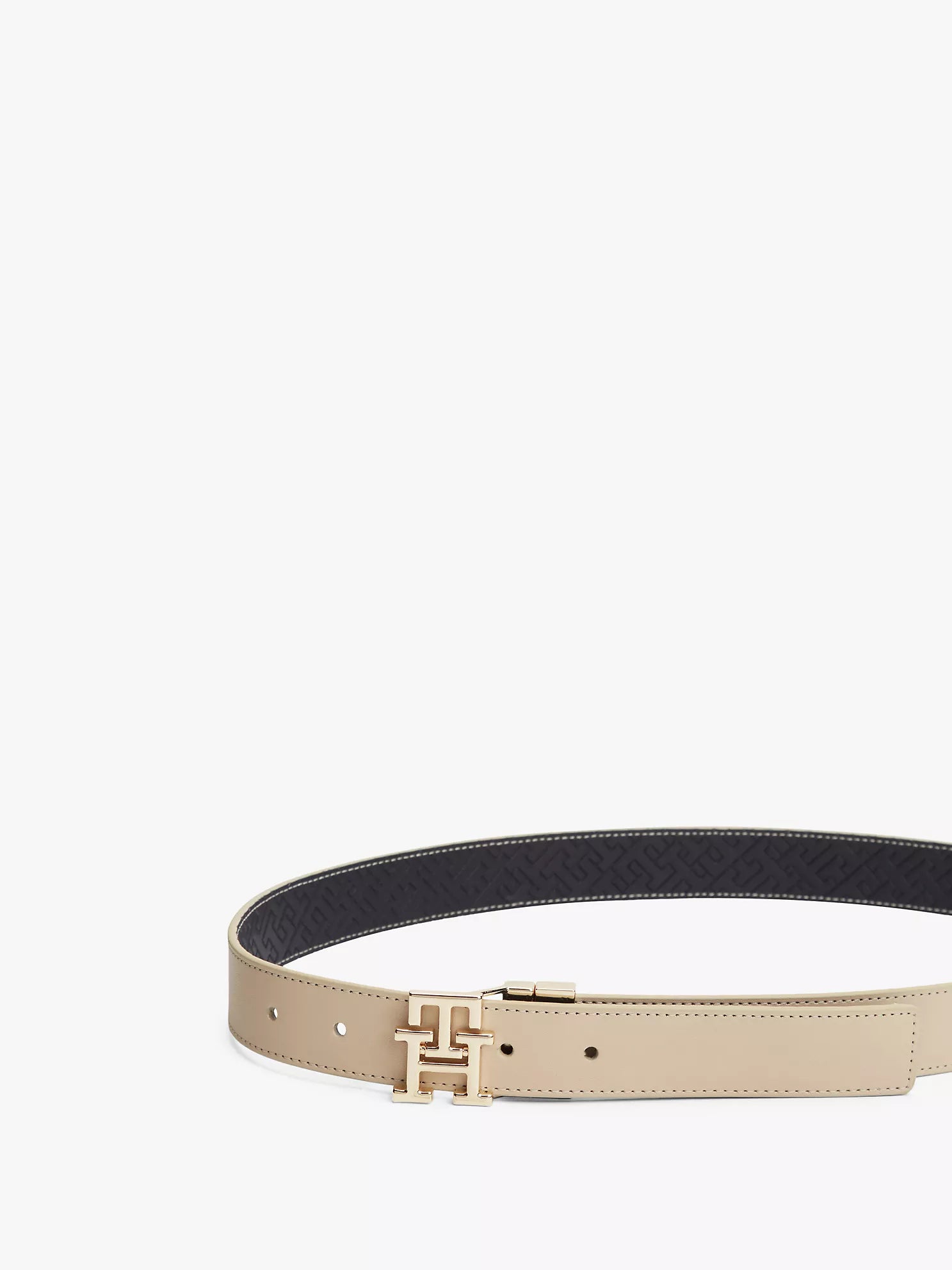 Tommy Monogram Buckle Reversible Leather Belt Lebanon