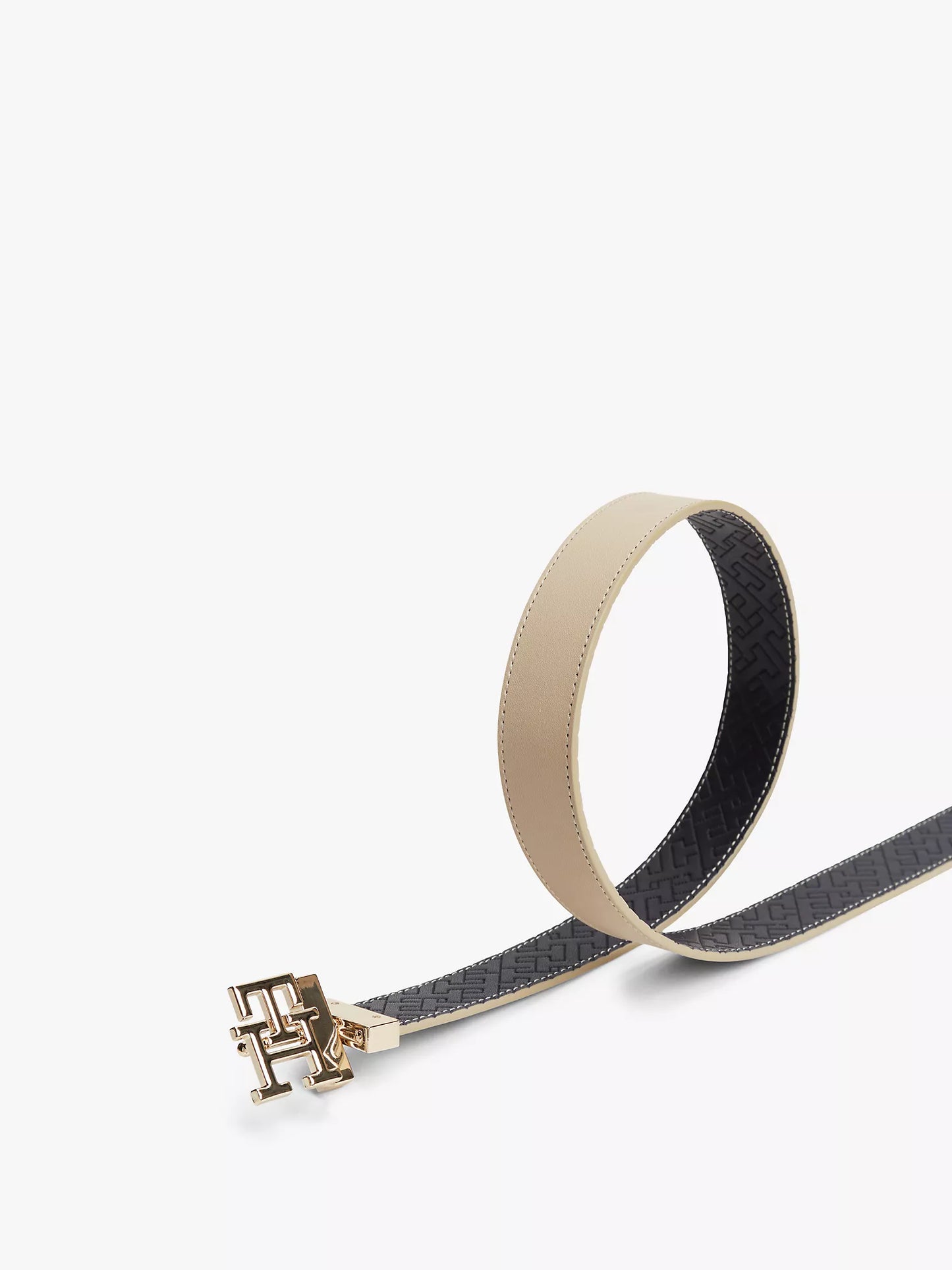 Tommy Monogram Buckle Reversible Leather Belt Lebanon