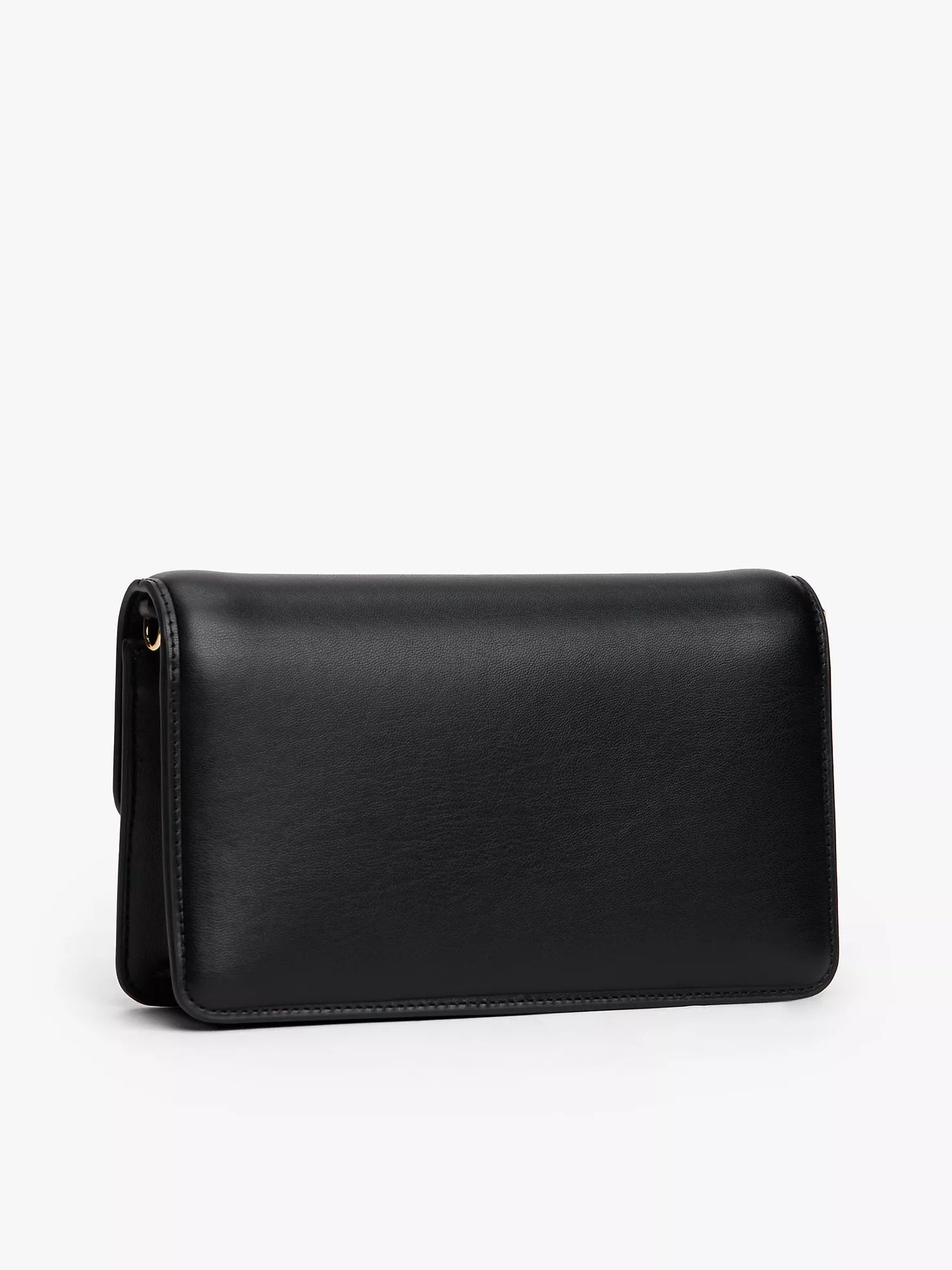 Tommy Hilfiger Monogram Clasp Pebbled Flap Clutch