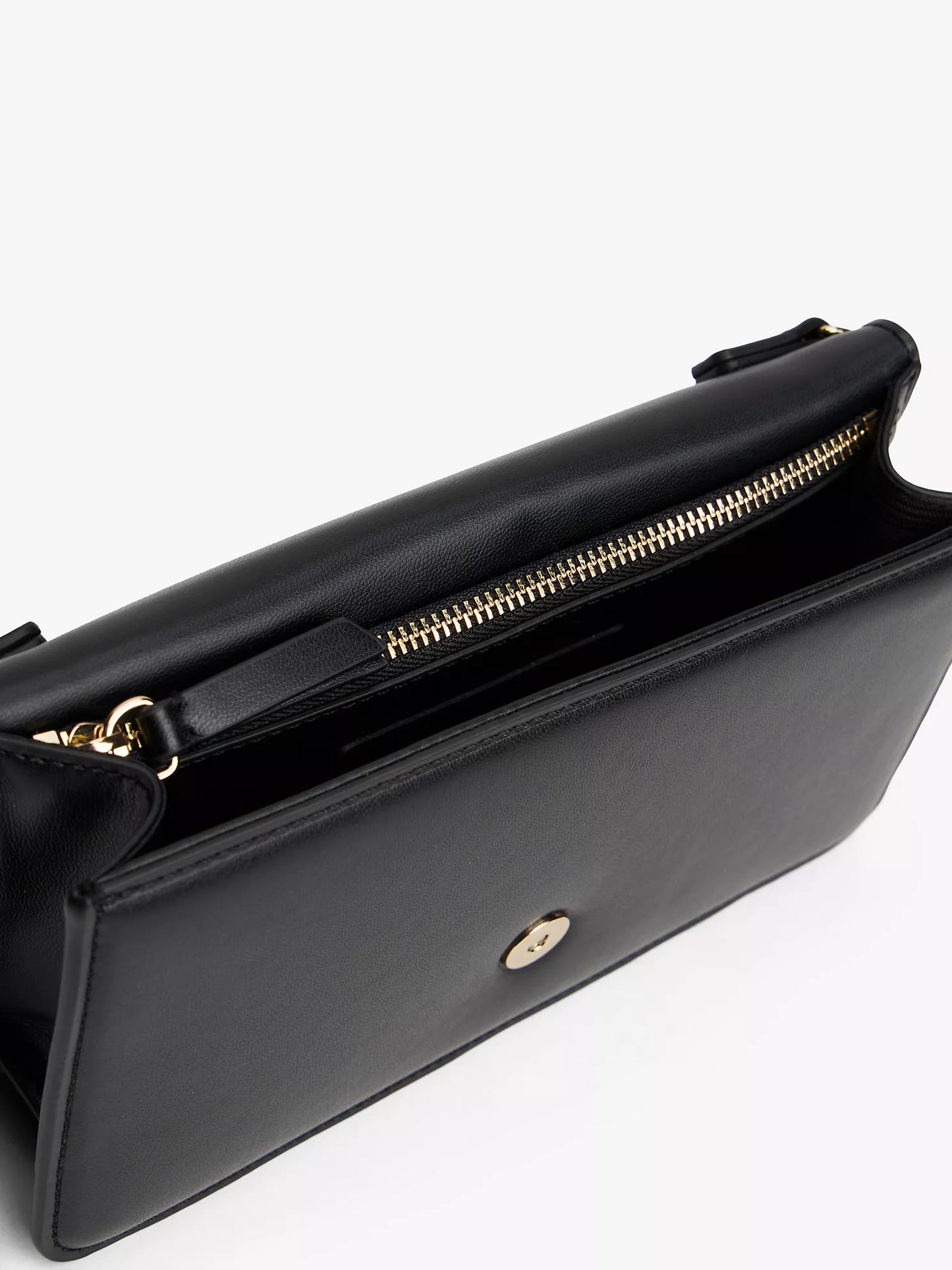 Tommy Hilfiger Monogram Clasp Pebbled Flap Clutch