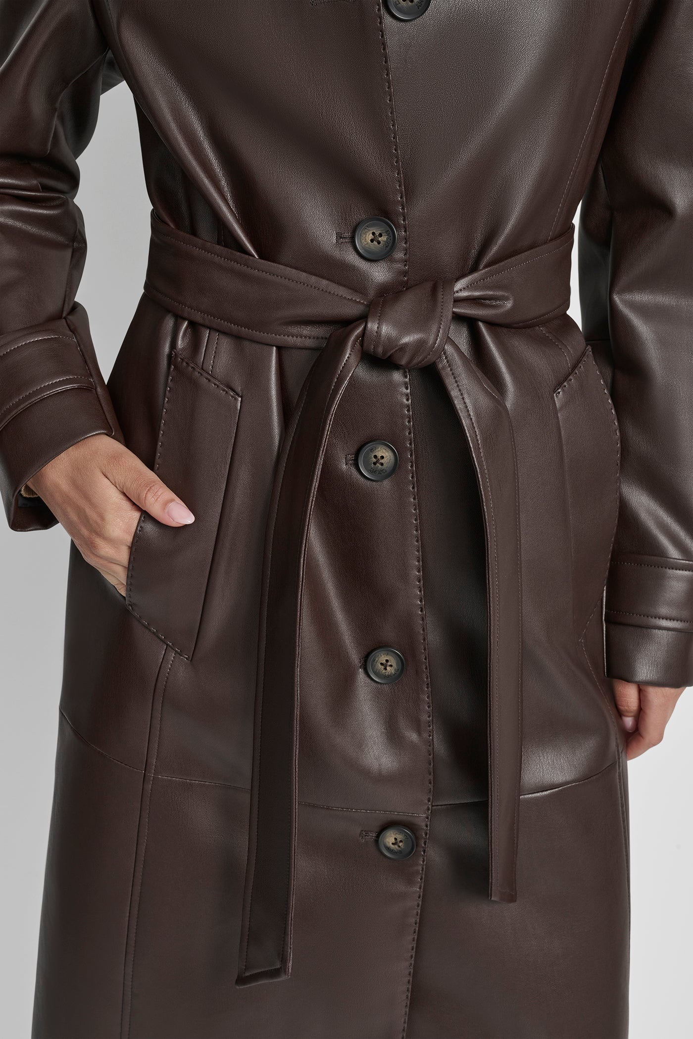 FAUX LEATHER LONG TRENCH dkny lebanon