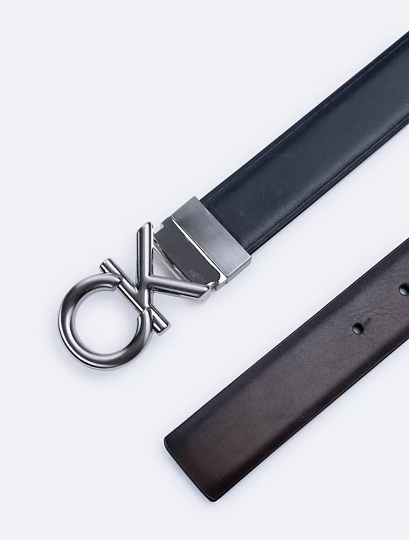 CK Logo Plaque Reversible Dress Belt