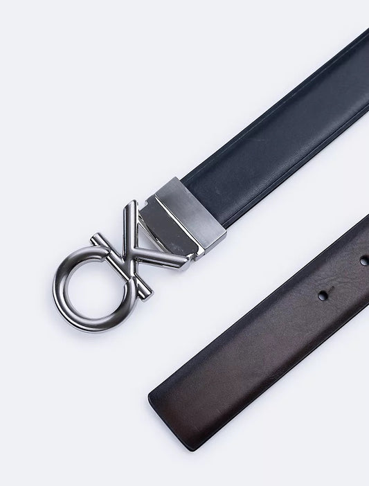 CK Logo Plaque Reversible Dress Belt
