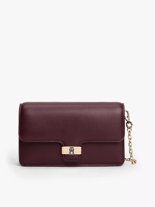 Tommy Monogram Clasp Pebbled Flap Clutch Lebanon